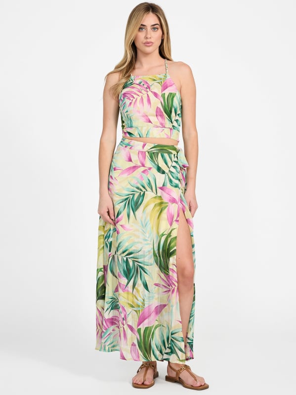 Flattering Sparkle Twist Front Maxi Skirt Cover Up, 4467796