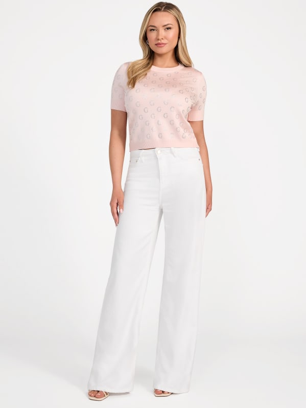 Jasmine Crewneck Sweater Top | GUESS