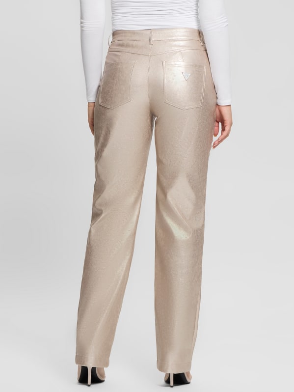 Men Faux Leather Pants Trousers Long Shine Club Dance Wear