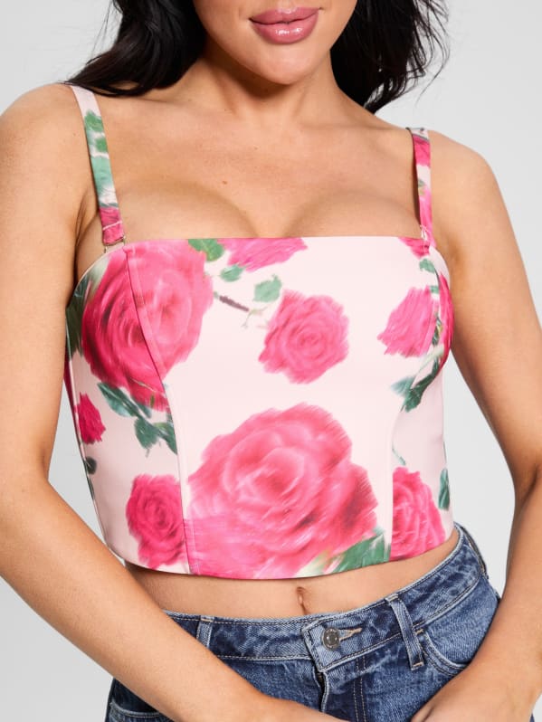 Eco Raissa Floral Bustier Top | GUESS Eco Raissa Floral Bustier Top | GUESS