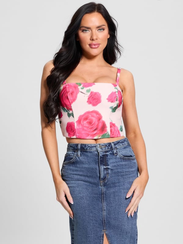 Eco Raissa Floral Bustier Top | GUESS