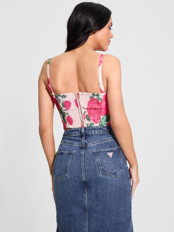 Eco Raissa Floral Bustier Top | GUESS