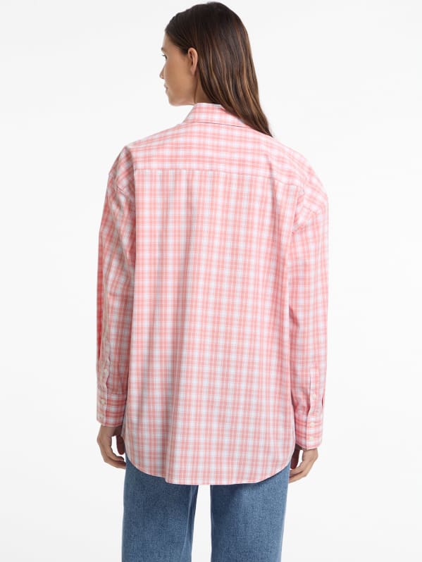 Eco Oversized Plaid Poplin Shirt | GUESS Jeans Eco Oversized Plaid Poplin Shirt | GUESS Jeans