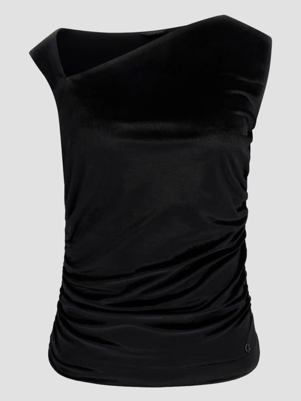 Eco Janet One-Shoulder Velvet Top | GUESS