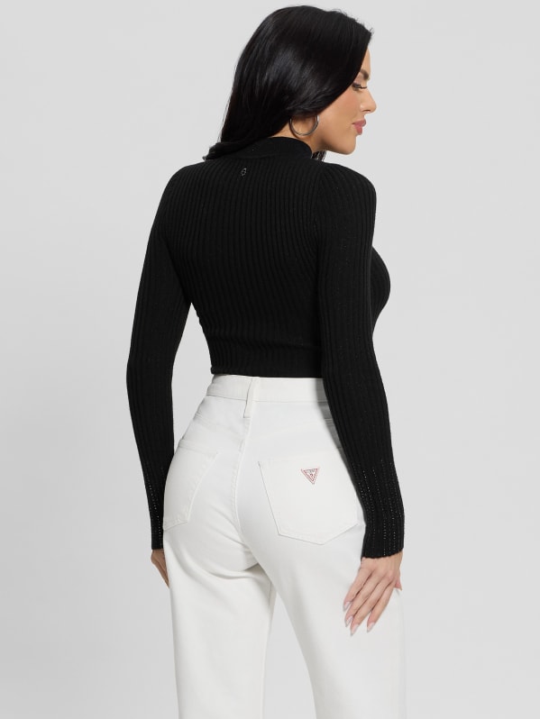 Alice Rhinestone Sweater Top | GUESS Canada