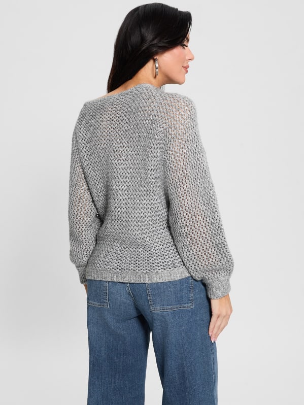 Poa Metallic Off-Shoulder Sweater | GUESS Poa Metallic Off-Shoulder Sweater | GUESS
