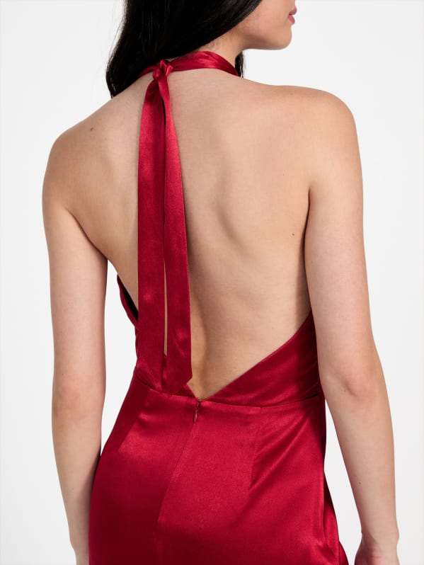 ワンピース Hunza G FW25 'Vichy' dress (HALTERNECKMINIDRESS RED) Red Classic Square Neck One Piece | Hunza G