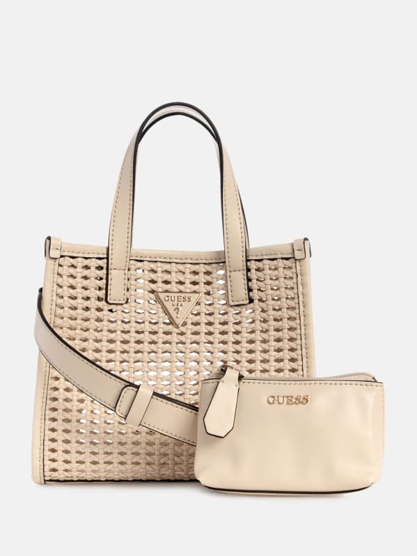【GUESS】★BRIGITTA かご TOTE BAG ★韓国人気★ポーチ付き★ GUESS】☆BRIGITTA かご TOTE BAG ☆韓国人気☆ポーチ付き