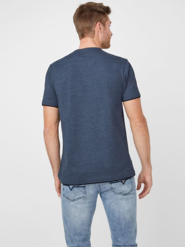 Edgar Marled Henley Tee | GUESS Factory Ca