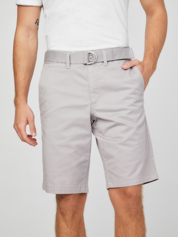 Abel Stretch Flat-Front Shorts | GUESS Factory Abel Stretch Flat-Front Shorts | GUESS Factory