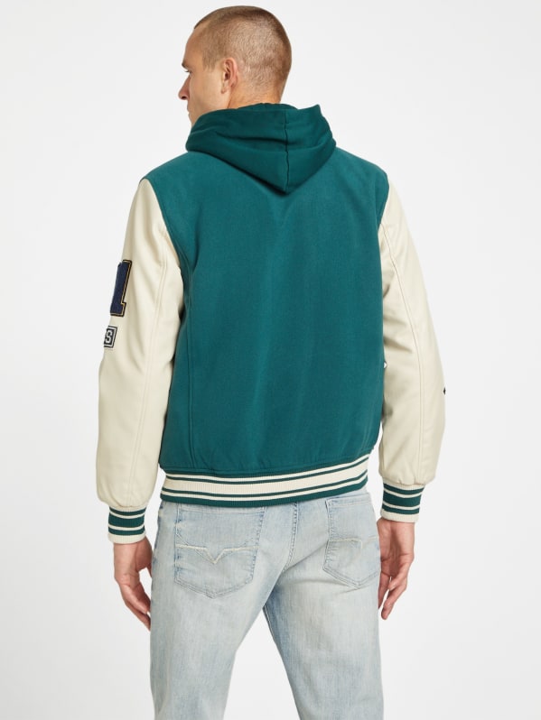 Mark Hooded Varsity Jacket | GUESS Factory