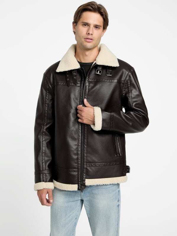 Angus Pebble Faux-Suede Jacket | GUESS Factory Ca