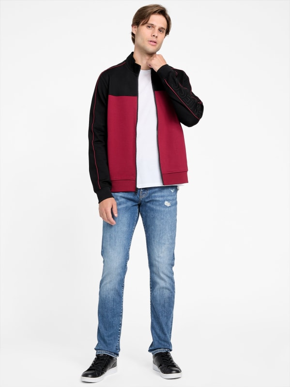 Jose Color-Block Logo Zip Jacket | GUESS Factory Ca Jose Color-Block Logo Zip Jacket | GUESS Factory Ca