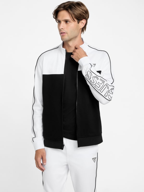 Jose Color-Block Logo Zip Jacket | GUESS Factory