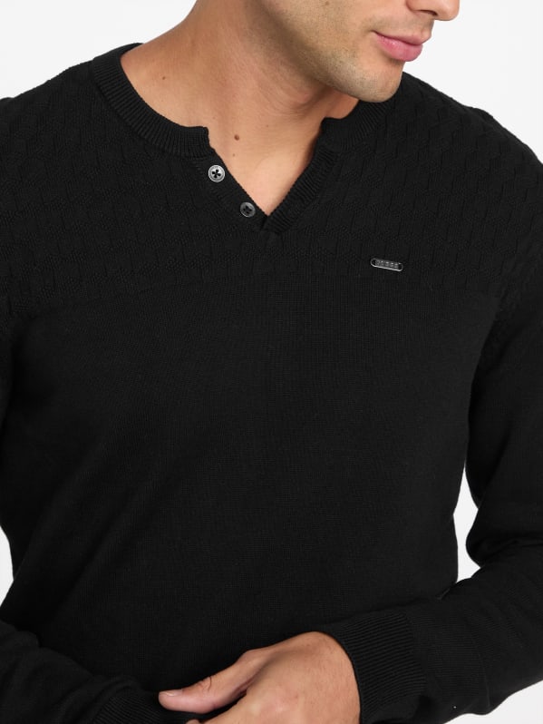 Tino Slit-Neck Sweater | GUESS Factory