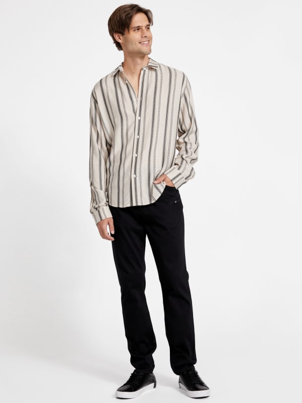 Kingston Embroidered Stripe Shirt | GUESS Factory