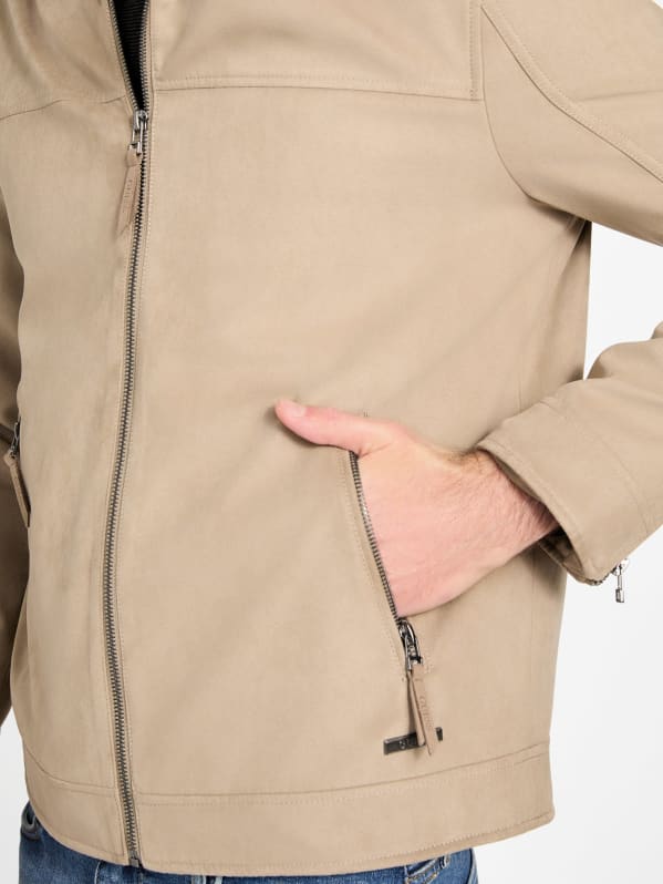 Rickie Faux-Suede Biker Jacket | GUESS Factory