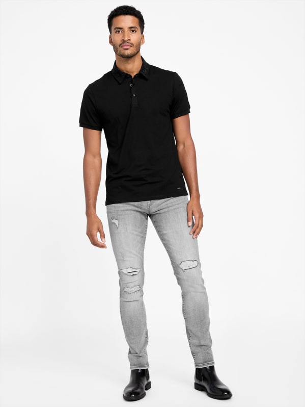 Eco Kaisen Embellished Polo | GUESS Factory