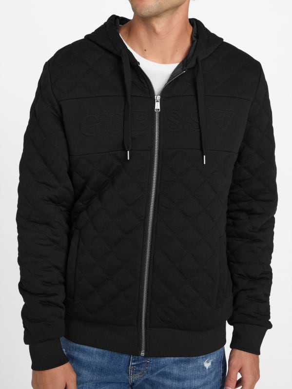 Ace Quilted Zip Hoodie | GUESS Factory Ace Quilted Zip Hoodie | GUESS Factory