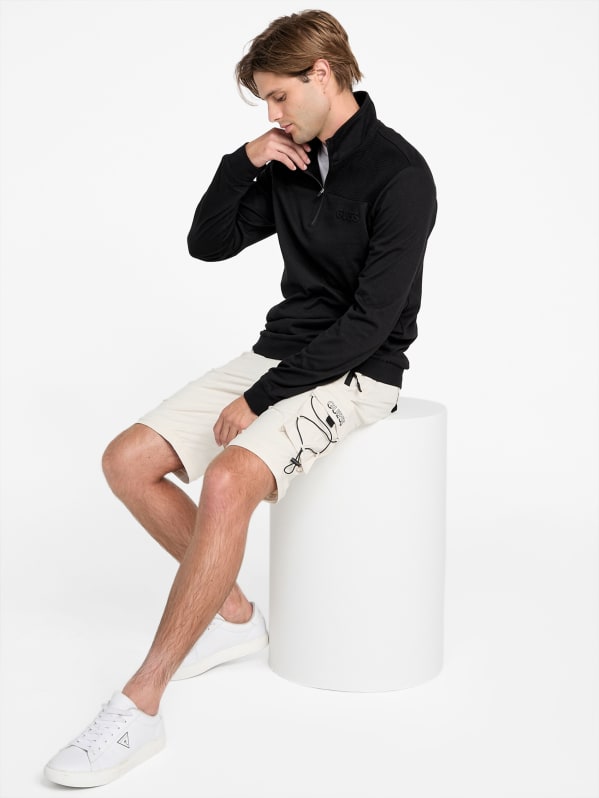 【KISHIDAMIKI】convertible trousers CORNICHE Men's Cargo Pants Convertible Elastic Waist Khaki