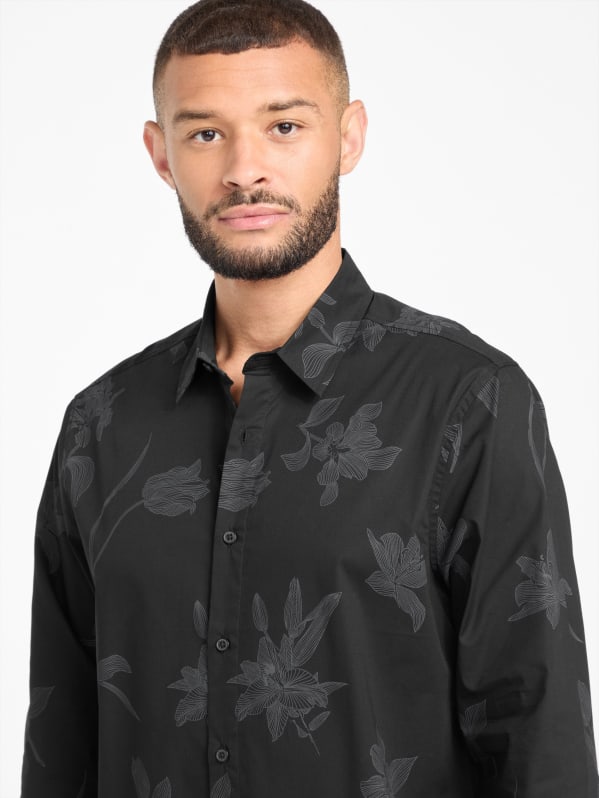 Davis Floral Long-Sleeve Shirt | GUESS Factory