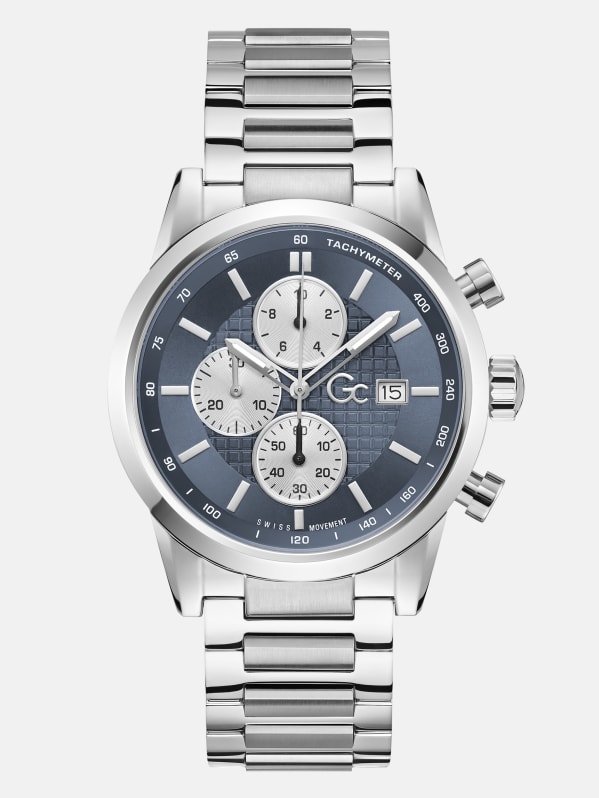 初売り Chronograph Blue Silver-Tone Gc Watch GUESS | その他