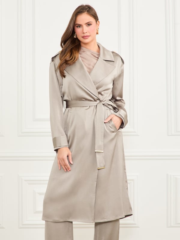 Eva Satin Trench Coat