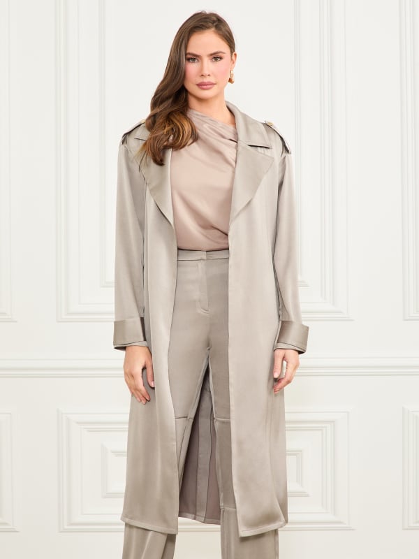 Eva Satin Trench Coat