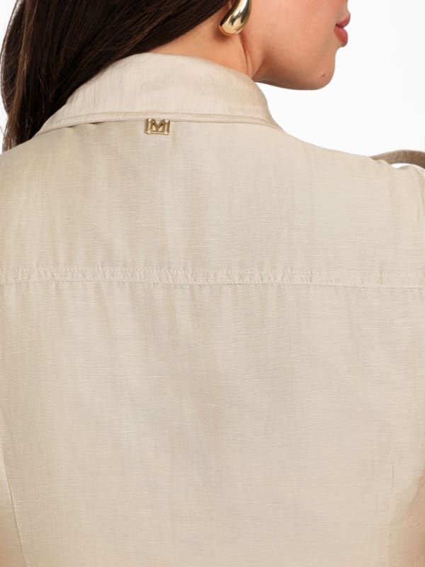 Eco Mindy Embroidered Maxi Shirt Dress