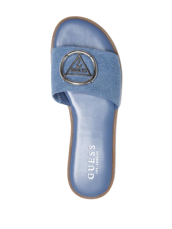 Magnify Faux-Leather Beach Slides