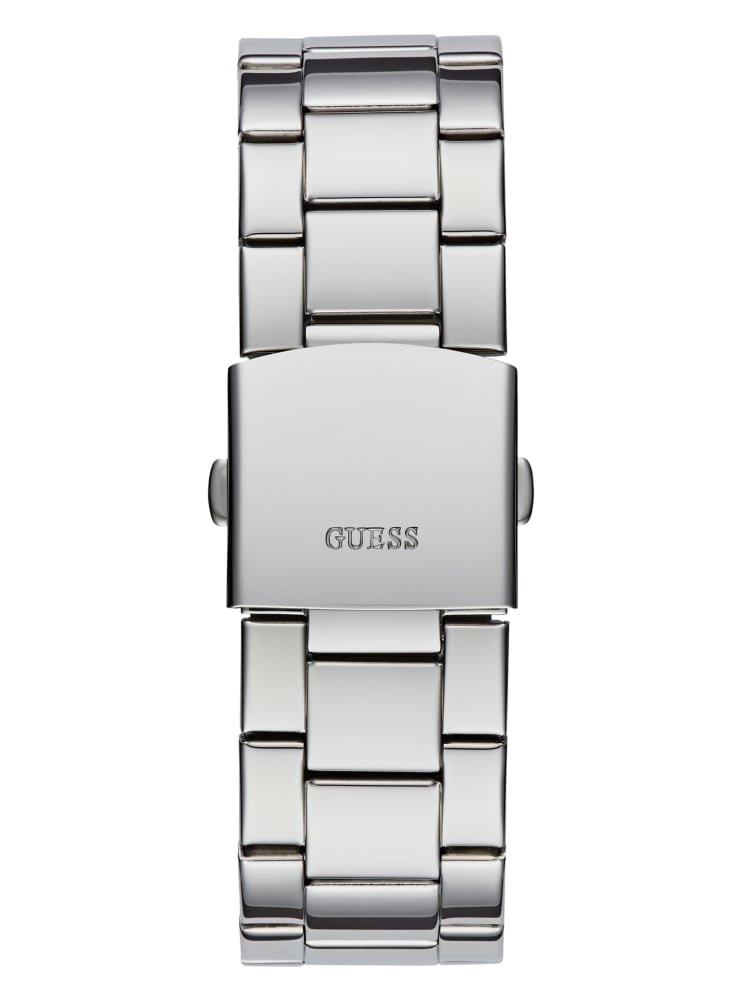 Silver-Tone and Blue Analog Watch