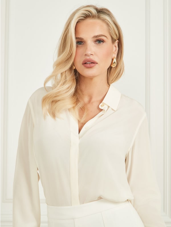 BRUSHED LACE VOLUME SLEEVE BLOUSE