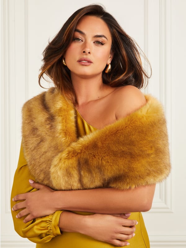 Lucylle Faux-Fur Shawl Scarf | GUESS