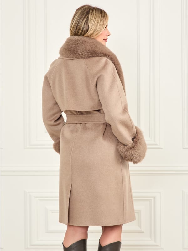Coat with eco fur texture brand ICEBERG — Globalbrandsstore