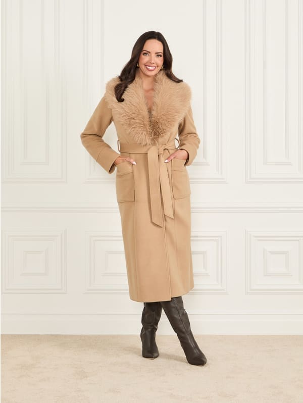 AMERI VINTAGE ADORABLE SHAGGY CHECK COAT