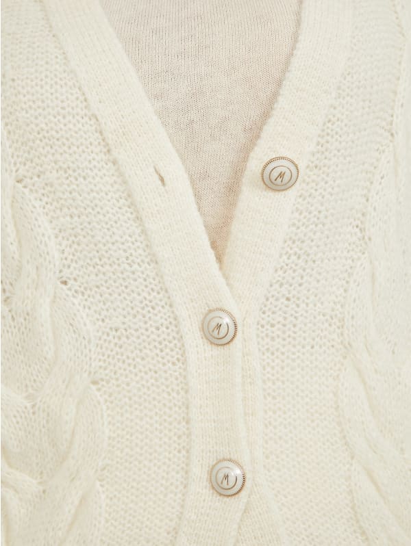 Ginny Cable-Knit Sweater Cardigan | Marciano Ginny Cable-Knit Sweater Cardigan | Marciano