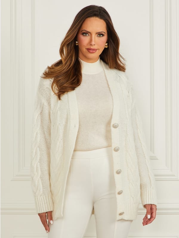 Ginny Cable-Knit Sweater Cardigan | Marciano Ginny Cable-Knit Sweater Cardigan | Marciano