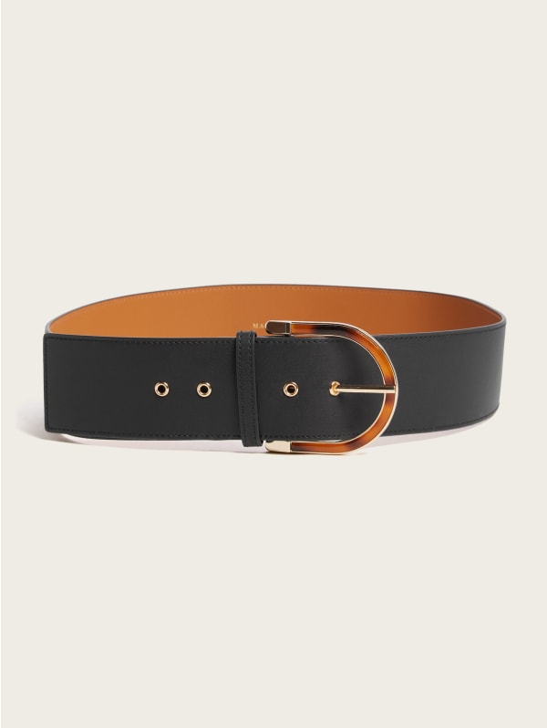 Tortoiseshell Buckle Leather Belt | GUESS