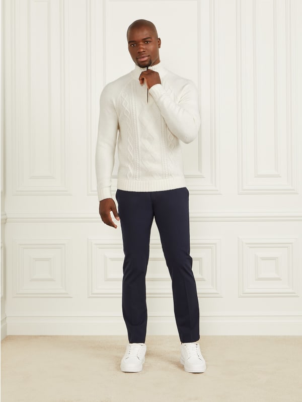ニット・セーター IONSEOUL Pigment Cable Collar Short Sleeve Knit JE1214 Lowen Collar Cable Short Sleeve Knit (8color) - ASCLO