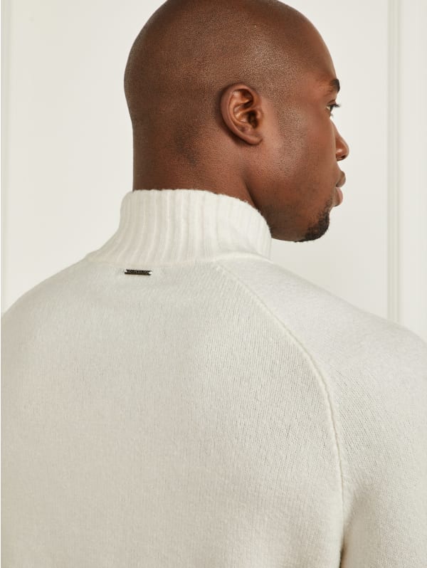 Eco Half-Zip Cable Knit Sweater | GUESS Eco Half-Zip Cable Knit Sweater | GUESS