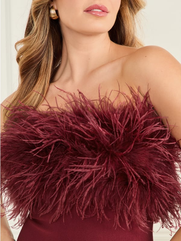 Evita Feather Bandage Dress | GUESS