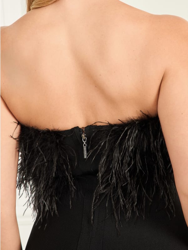 Evita Feather Bandage Dress | GUESS Evita Feather Bandage Dress | GUESS