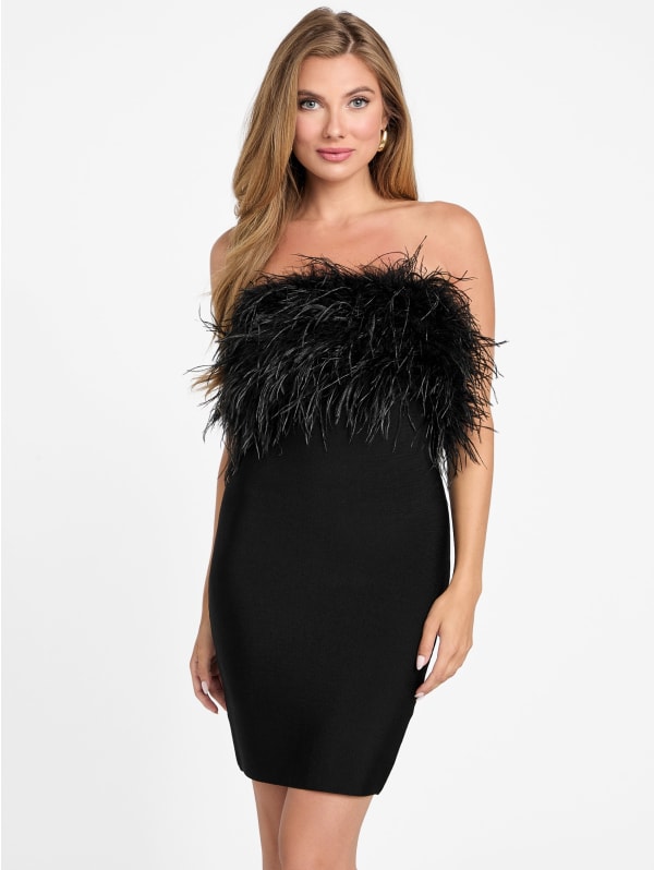 Evita Feather Bandage Dress | Marciano
