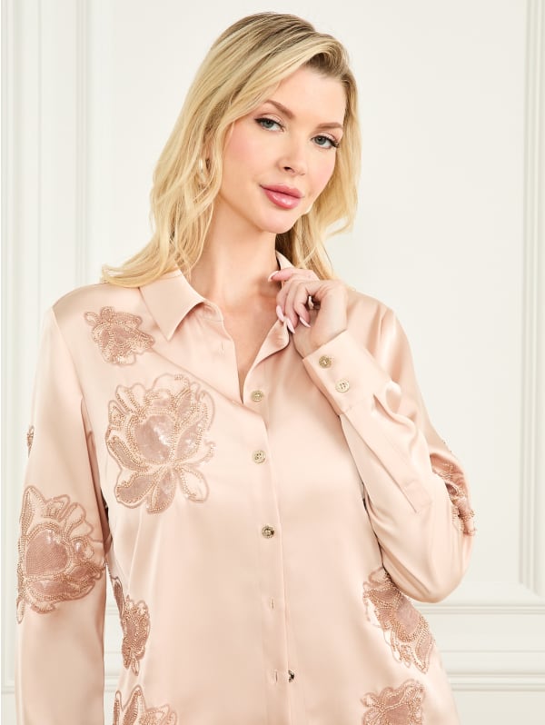 Gwen Embroidered Flower Shirt | GUESS