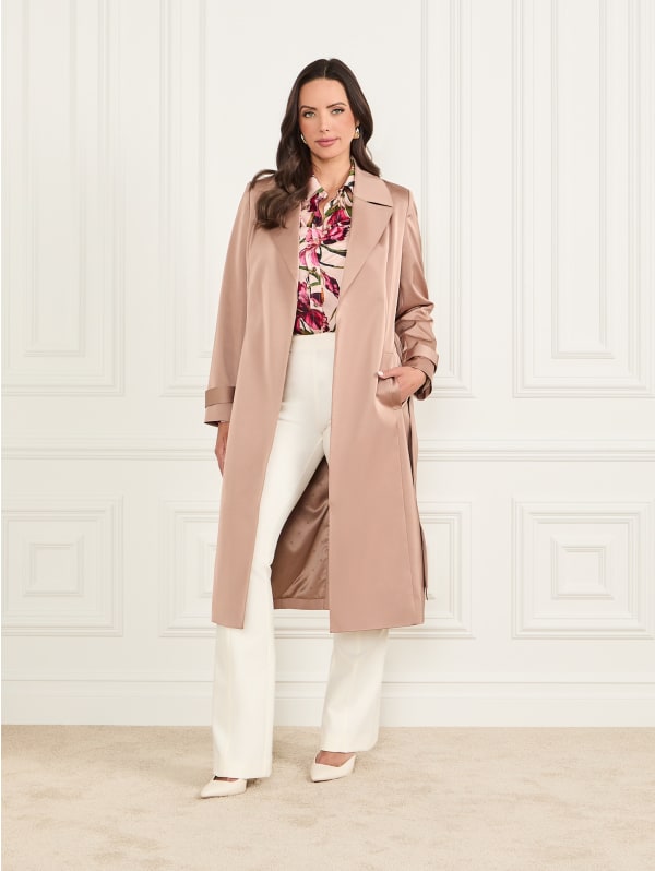 Eleonor Satin Wrap Trench | GUESS
