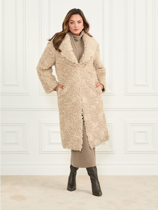 Margot Longline Faux-Fur Coat | GUESS