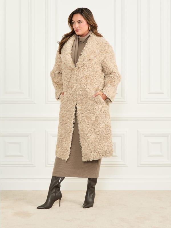 Margot Longline Faux-Fur Coat | GUESS