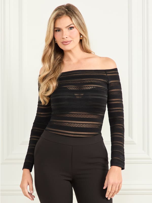 Dani Striped Bodysuit | GUESS Dani Striped Bodysuit | GUESS