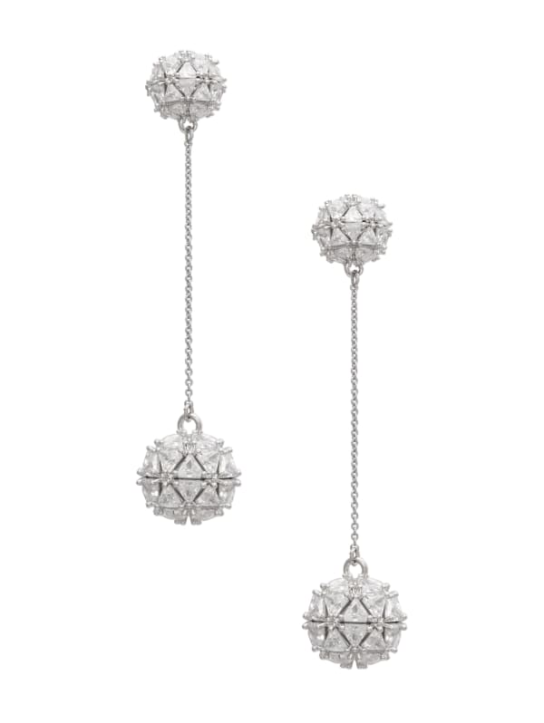 Silver-Tone Cubic Zirconia Ball Drop Earring | GUESS Silver-Tone Cubic Zirconia Ball Drop Earring | GUESS