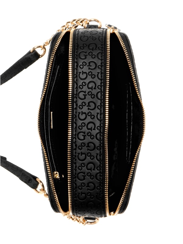 Zakaria Debossed Logo Double-Zip Crossbody | GUESS Factory Zakaria Debossed Logo Double-Zip Crossbody | GUESS Factory